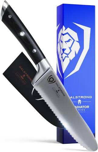 Miniatura 9 de DALSTRONG Gladiator Series Elite - Cuchillo de cocina de acero alemán forjado de alto carbono - Mango negro G10 - Cuchillo de cocina de regalo