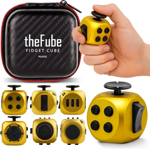 Miniatura 20 de PILPOC - Cubo para la ansiedad theFube, Dodecágono con 12 lados – Cubo para la ansiedad de alta calidad con funda de transporte exclusiva, duradero