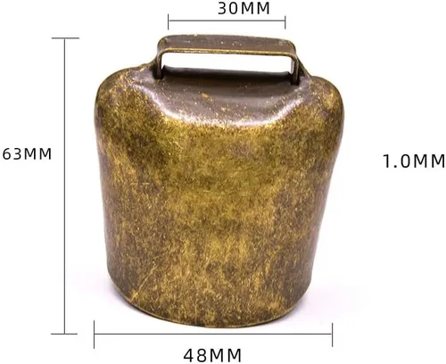 Miniatura 9 de EXCEART 2 unids vaca caballo oveja pastando cobre campanas ganado cabra hierro campanas granja animal cobre fuerte bronce campana 2.19 oz