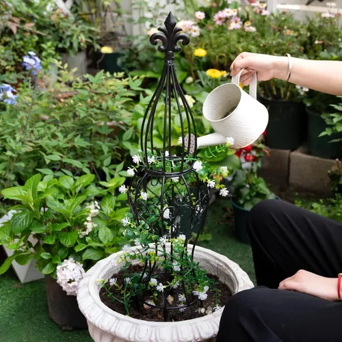 Miniatura 5 de Obelisk - Enrejado de metal para plantas trepadoras, estructura de hierro duradera de 29.5 x 6.3 pulgadas, fácil montaje, perfecto para enredaderas