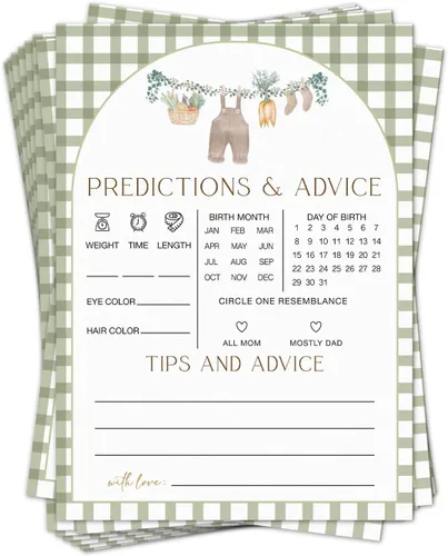 Miniatura 11 de Predicciones de bebé y tarjetas de consejos para nuevos padres, juegos clásicos de baby shower para niños, deseos para mamá y papá, 20 tarjetas