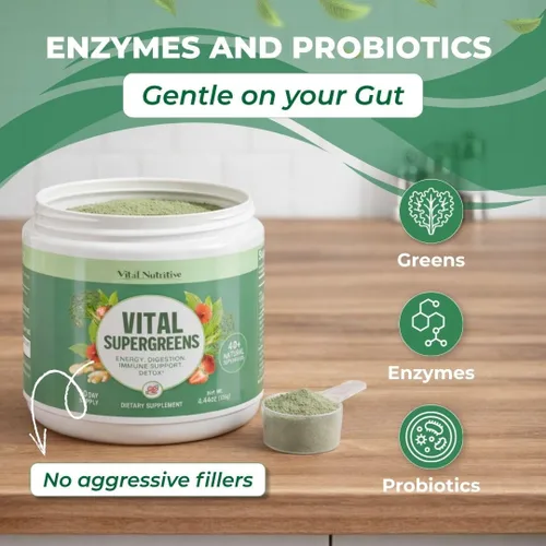 Miniatura 3 de Vital Greens Superfood Powder - Nueva fórmula con más de 40 superalimentos en polvo de bebida verde diaria con probióticos - Supergreens