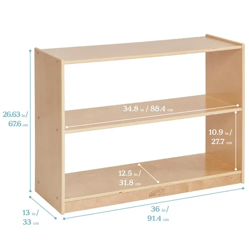 Miniatura 3 de ECR4Kids Gabinete de almacenamiento móvil de isla con 2 estantes, Muebles para aulas, Lavado gris