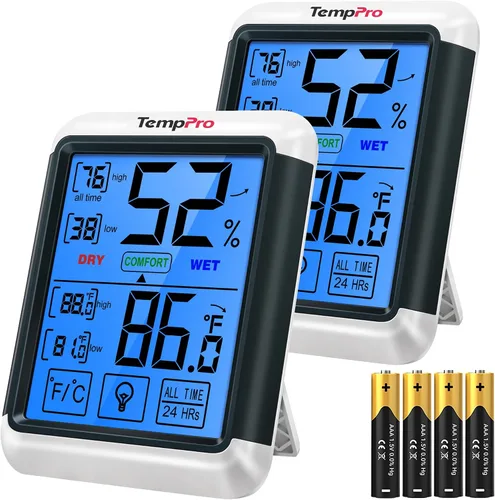Miniatura 11 de ThermoPro TP55 - Higrómetro digital de interior, termómetro de 4 pulgadas con pantalla táctil y retroiluminación, termómetro de habitación / medidor