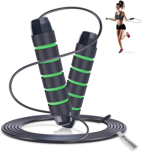 Jump Rope for Women Men Kids, Adjustable Skipping Rope with Ball Bearings, Professional Jumping Rope with Foam Handles, Tangle-Free Rapid Speed Jump