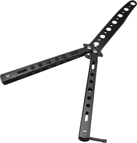 Little World Cuchillo de mariposa - 1 paquete de cuchillo de mariposa herramienta de práctica de acero de metal - Peine para practicar trucos de