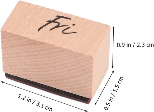 Miniatura 6 de EXCEART Kit de sellos de letras de madera con sellos de semana y abreviatura para álbumes de recortes, diario, manualidades, 1.22 x 0.59 x 0.59