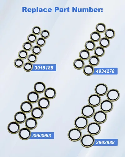 Miniatura 4 de Arandelas de sellado de combustible para Banjo Bolt de 0.315 in, 0.394 in, 0.472 in, 0.551 in, apto para sistema de combustible Dodge Cummins