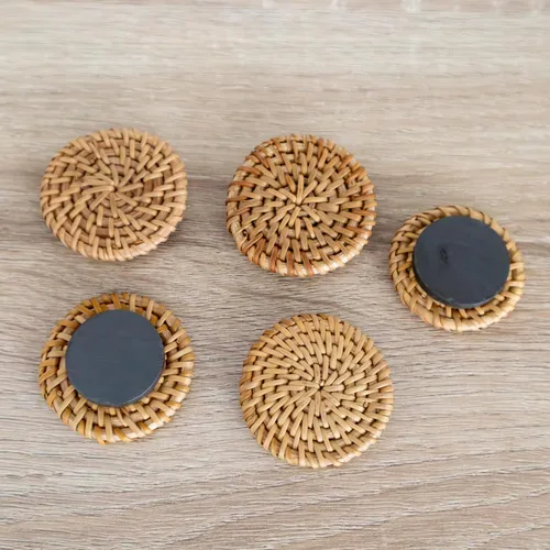 Miniatura 5 de SiennaFox - Imanes grandes de cerámica para nevera de ratán de 1.18 pulgadas, decoración bohemia para el hogar, oficina, pizarra blanca, casillero