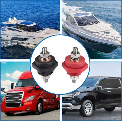 Miniatura 7 de uxcell 1 par de conectores de terminal de batería de panel de alta corriente de 3/8 pulgadas para camiones, automóviles, SUV, barcos
