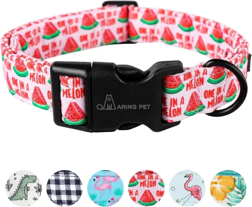 Aring Pet Collar de algodón, ligero y ajustable, con hebilla de liberación rápida para perros pequeños, medianos y grandes, para cachorros, XS,