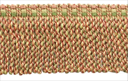 Miniatura 4 de Colección Veranda de 3" (7.5 cm) de largo, borde de flecos de lingote de punto (BFV3), beige rojo cosecha multicolor #VNT21