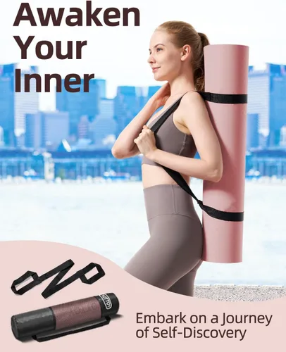 Miniatura 6 de YOTTOY Esterilla de Yoga, 72"x 32"x1/3" Extra Ancha Antideslizante para Ejercicio Fitness Yoga, Esterillas Ecológicas de TPE para Ejercicio