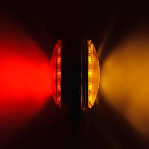 Miniatura 8 de 4 piezas de luces de parada y cola redondas de doble cara con 42 LED, rojas, y lámpara de estacionamiento y señal de giro trasera ámbar, compatibles
