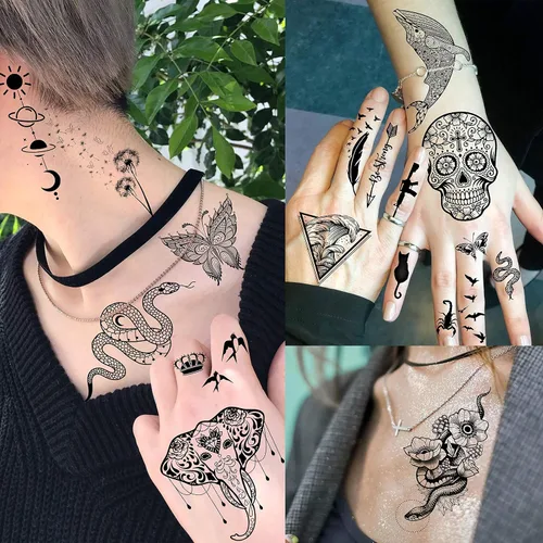 Miniatura 6 de VANTATY - Tatuajes temporales, diseño de flor 009