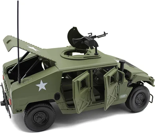 Miniatura 6 de Fisca - Modelo de coche a escala 1/18 de metal fundido a presión, vehículo militar blindado, camión de campo de batalla