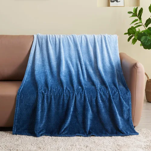 Miniatura 32 de NEWCOSPLAY Manta de Tiro Súper Suave Aqua Franela Sedosa Premium Fleece con Patrón de Hojas Ligera Manta de Cama para Uso en Todas las Estaciones