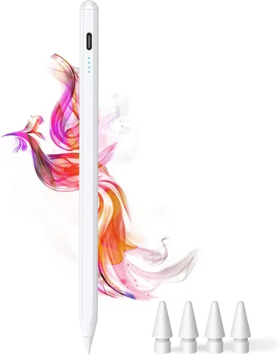 DOGAIN Lápiz óptico para iPad 9ª y 10ª – Lápiz de carga tipo C para iPad Palm Rejection Active Pen compatible con (2018-2024) Apple iPad 6/7/8/9/10,