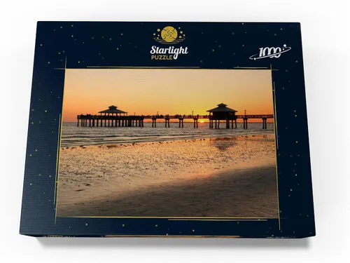 Miniatura 4 de MyPuzzle Sunset At The Pier in Fort Myers Beach On The Gulf Coast, Florida, Estados Unidos, rompecabezas prémium de 100 piezas para adultos