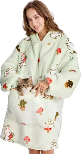 Miniatura 11 de Aemilas Wearable Blanket Hoodie - Warm Sherpa Blanket Sweatshirt as Gifts for Adult Women Mom Men, One Size Fits All