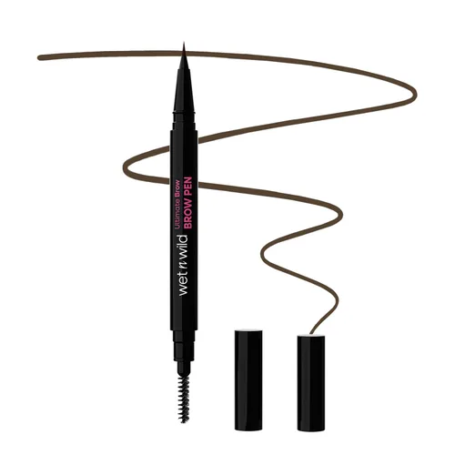 Miniatura 19 de wet n wild Lápiz definidor retráctil de cejas definitivo, color marrón ceniza, cepillo de cejas de doble cara, punta fina, formas, define, rellena
