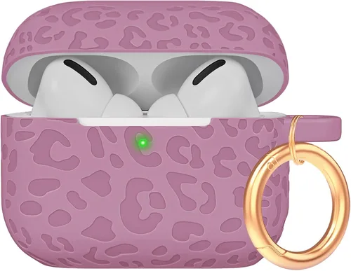 Miniatura 70 de Funda de silicona con flores compatible con AirPods Pro 2019, Gawnock - Funda suave y flexible para imprimir para mujeres y niñas con llavero - Flor