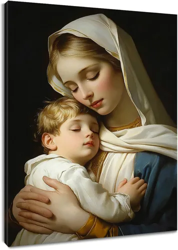 Miniatura 12 de LB Lienzo decorativo para pared, diseño de ángel y paraíso de Cristo Jesús en el cielo, impresiones en lienzo cristianas para sala de estar