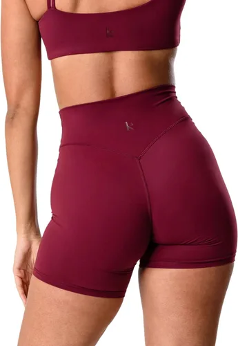 Kamo Fitness Serenity - Pantalones cortos de cintura alta, entrepierna de 6 pulgadas, sin costura frontal, aptos para muslos, con costuras en V para