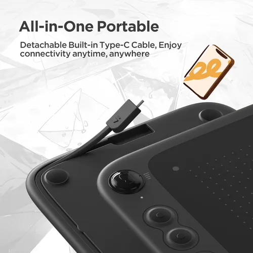 Miniatura 5 de UGEE Q6 - Tableta de dibujo de 6.5 x 4 pulgadas para teléfono Android con 6 teclas de acceso rápido, tableta gráfica, modo de dibujo ajustable