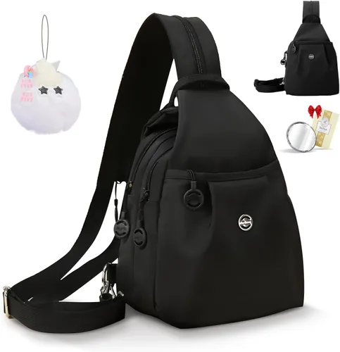 Mini bolsa impermeable de 2 vías, mochila pequeña Oxford con múltiples compartimentos, para mujeres, universitarios, viajeros, viajes con antirrobo,