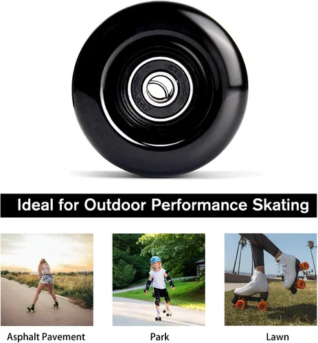 Miniatura 6 de TOBWOLF Paquete de 8 ruedas de patinaje cuádruple 82A de 2.283 in x 1.260 in, ruedas de poliuretano resistentes al desgaste, accesorios de patines
