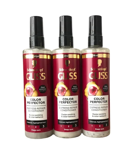 GLISS Acondicionador sin enjuague reparador de cabello, reparación exprés Color Guard para cabello teñido o resaltado, 6.8 onzas (paquete de 3)