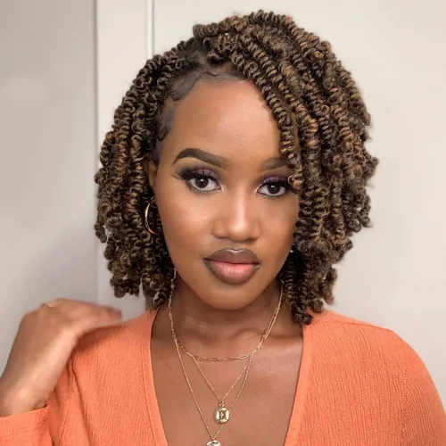Miniatura 20 de TOYOTRESS Cabello Bob Spring Twist – 6 pulgadas, 8 paquetes de cabello pretrenzado para niños, trenzas de ganchillo con resorte, extensiones de 1b