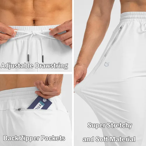 Miniatura 5 de G Gradual Pantalones deportivos para hombre con bolsillos con cremallera, pantalones deportivos cónicos para entrenamiento, correr, correr