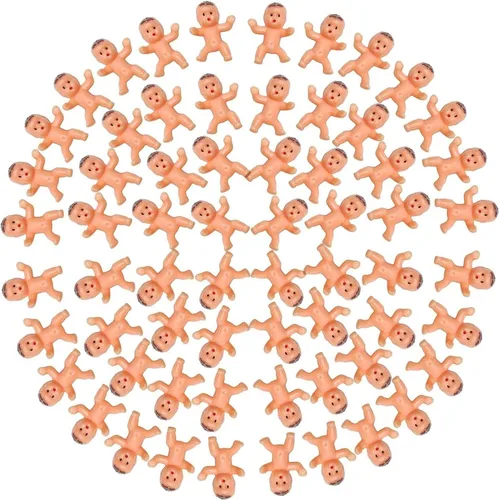 JIAKAI 60pcs mini bebés de plástico para baby shower, juego de cubitos de hielo, decoraciones de fiesta, juguetes de bebé