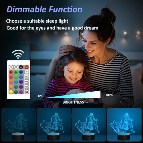 Miniatura 5 de OkiyiD - Luz nocturna de ilusión 3D con 16 colores cambiantes con control remoto (Estilo 7)
