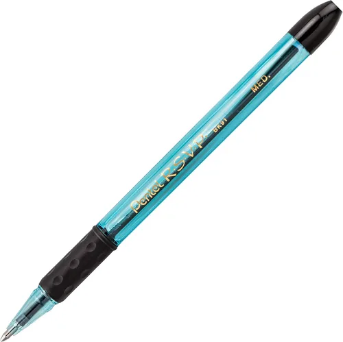 Miniatura 2 de Pentel RSVP Razzle-Dazzle - Bolígrafo (0.039 pulgadas), línea media, barril azul, tinta negra, caja de 12 unidades (BK91RDC-A)