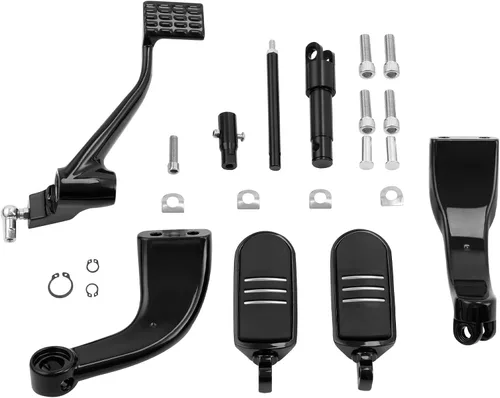 Miniatura 13 de TCT-MOTORPARTS Kit completo de controles delanteros con pedales y estriberas con palancas y varillas para Harley Sportster XL883 XL1200 1991-2003