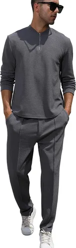 Miniatura 65 de FZNHQL Conjunto deportivo de moda para hombre, 2 piezas, casual, atlético, para correr, manga corta/larga, conjunto para hombre