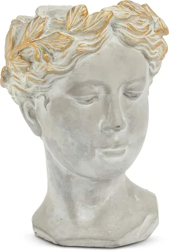Miniatura 8 de Colección Abbott - Maceta de cabeza de diosa - Maceta de cemento extra pequeña para interior y exterior - Estatua de cabeza de mujer griega para Gris
