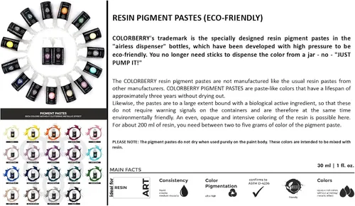 Miniatura 2 de COLORBERRY Pasta de pigmento de resina – Pasta de arte de resina ultra altamente pigmentada para colorear tu resina sintética/resina epoxi en una