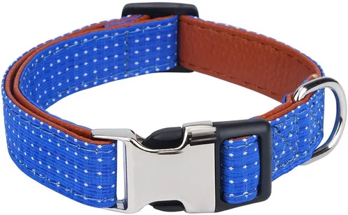 Miniatura 4 de Collar de perro con pajarita para regalo de niña o niño, pajarita suave y duradera, punto azul, talla S