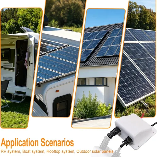 Miniatura 6 de Caja de prensaestopas solar de doble cable con cable de extensión solar suave 10AWG de 0.33 pies, glándula de entrada solar de ABS impermeable