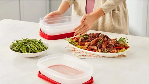 Miniatura 5 de Rubbermaid EasyFindLids - Recipientes para preparación de comidas, 5.5 tazas, color rojo