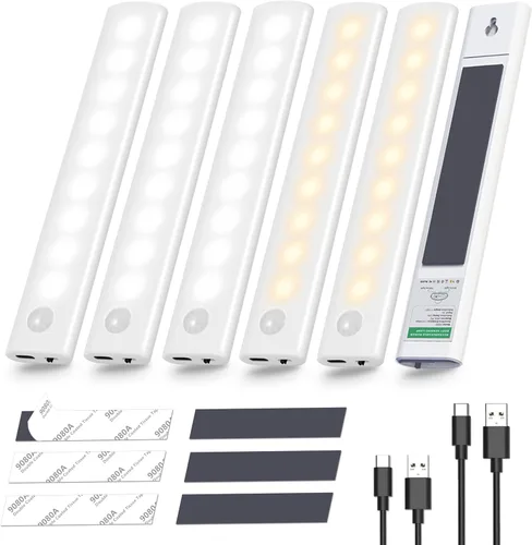 Akay&Tina Luces para debajo del gabinete, luces de armario de 2 colores con sensor de movimiento para iluminación debajo del gabinete, luz de