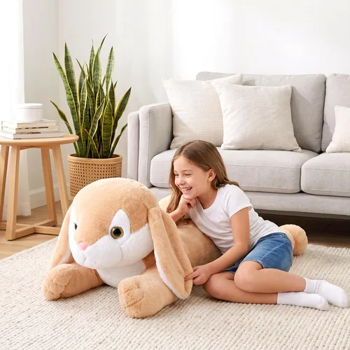 Miniatura 7 de IKASA Juguete de peluche de conejo gigante, conejito grande de 30 pulgadas, juguetes de peluche para niños y niñas