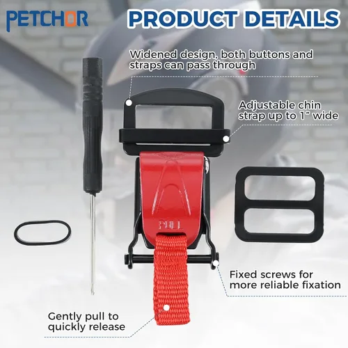 Miniatura 2 de Kit de repuesto de hebilla de liberación rápida para casco de motocicleta, accesorios de motocicleta de acero inoxidable para reemplazar la correa