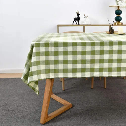 Miniatura 16 de Mantel de Algodón Resistente para Mesa Cuadrada Estilo Granja Vintage Mantel Lavable Cobertura de Mesa Rústica (Gris, 52''x52'')