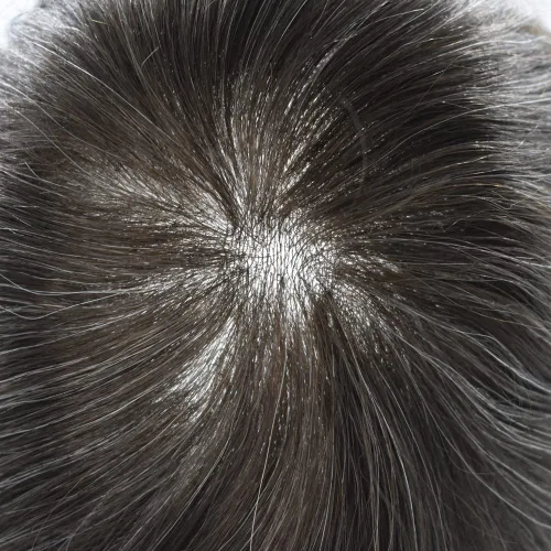 Miniatura 4 de Toupee para hombres ultra fina piel cabello humano pieza para hombres Toupee V-loop de aspecto natural sistema de reemplazo de cabello postizo