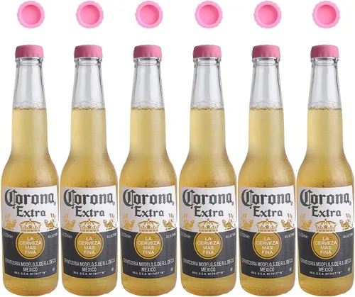 Joso Tapones para botellas, tapa de botella de goma de silicona para ahorro de cerveza, sombrero de tapón de botella de soda, resellado Rosado